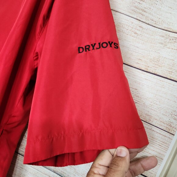 DryJoys by FootJoy 1/2 Zip Snap Pullover Golf Rain Jacket Mens Large Red/Black - Picture 7 of 16